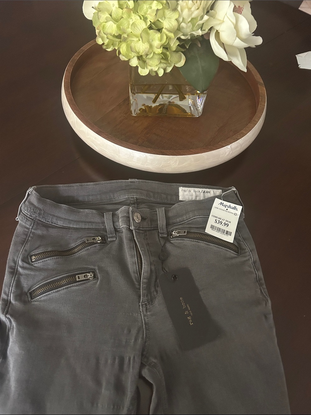 Free People Skinny Zip-Pocket Jeans in Charcoal